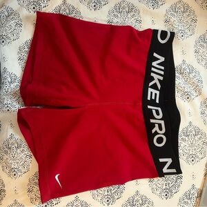 Nike Pro Shorts in Red